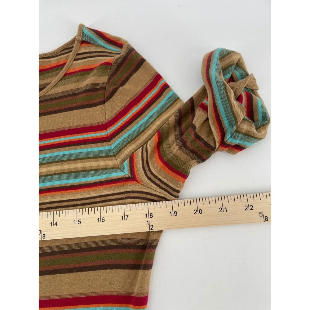 Lauren Ralph Lauren Knit Dress Women Large Petite Southwestern‎ Stripe Cotton